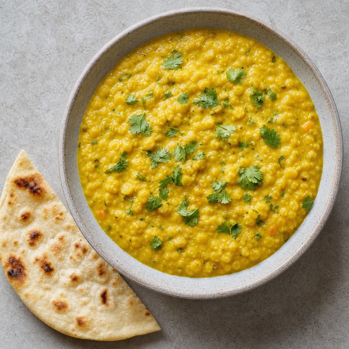Turmeric Lentil & Coconut Dahl, plated